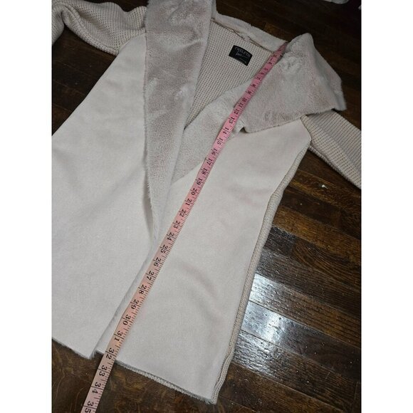 Pale Pink Soft Cozy Faux Fur Wrap Sweater Jacket - Picture 7 of 13